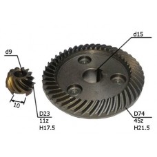 Шестерни конические пара GREAPO 230 (редукторная пара) d-15x76, d-9x22.5