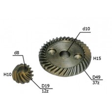 Шестерни конические пара (редукторная пара) FERM 125 d-10x49, d-8x19