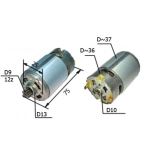 Двигатель 10,8 В для LI-ON MAKITA вал d-3mm (малый) с ответной шестерней