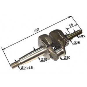 Коленчатый вал подходит для двигателя 168 F(d вала-19)