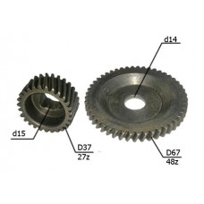 Шестерни комплект(2шт)ответных шестеренок д/перфоратораWALER-650,OMAX-650,STERN-650,под шарик,d-15x36