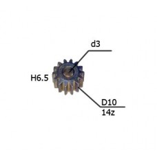 Шестерни ответные двигателя шуруповерта (d-3; d-10; h-6,5; 14зубов