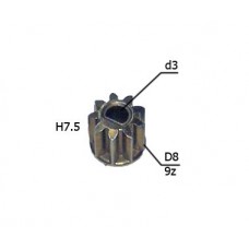 Шестерни ответные двигателя шуруповерта (d-3; d-8; h-7,5; 9зубов)